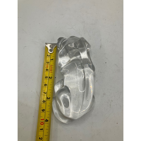 Clear Glass Dog Figurine, Paperweight, Sleeping Puppy Collectible Decor - Picture 6 of 6